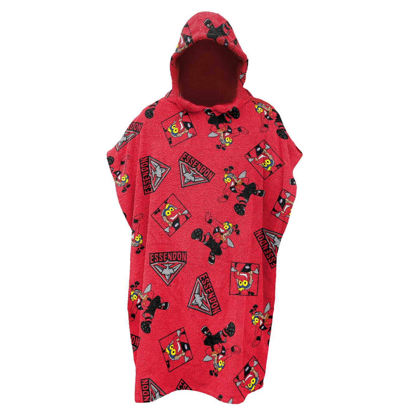 AFL YOUTH HOODED BEACH TOWEL - ESSENDON BOMBERS