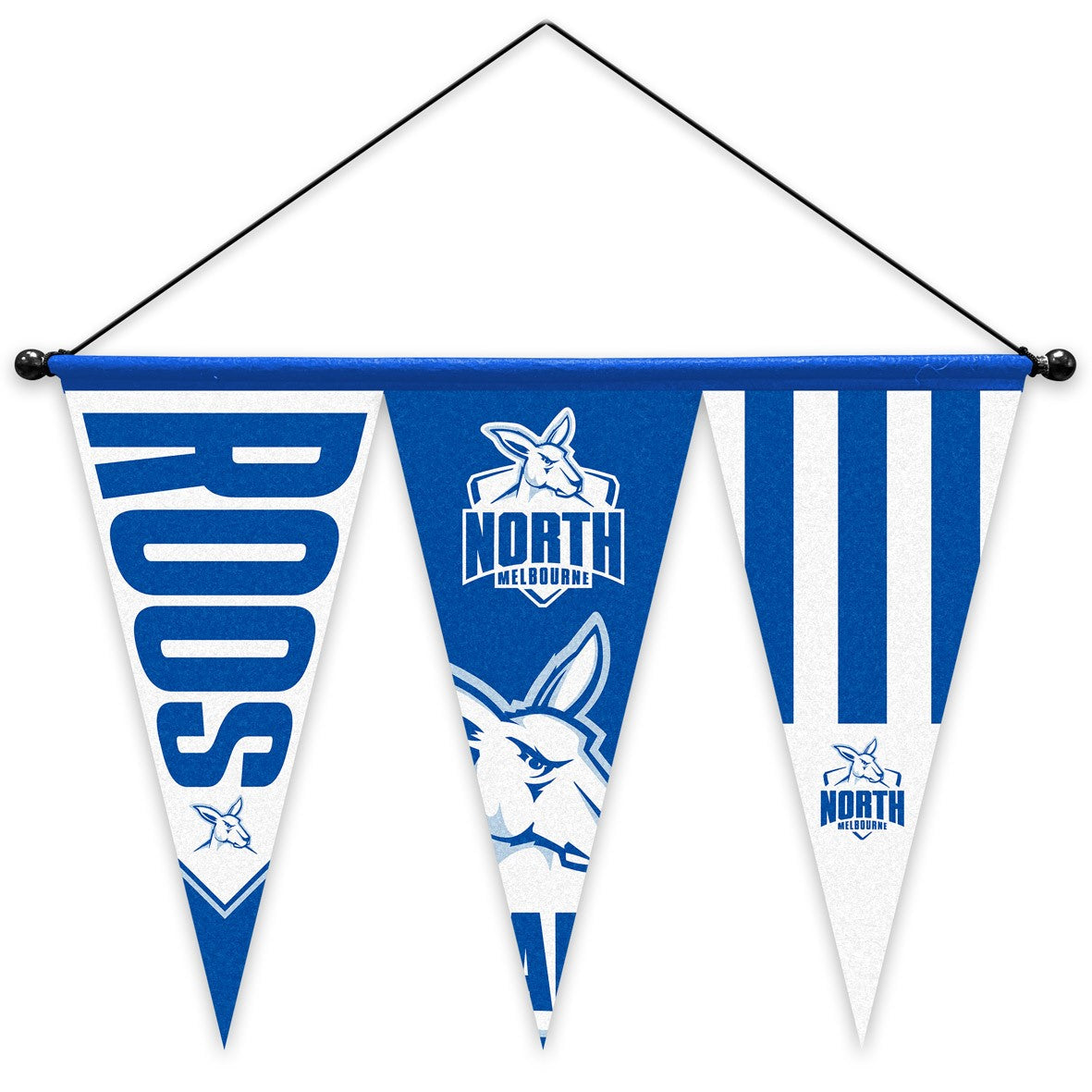 AFL FELT MULTI PENNANT WITH HANGER - SET OF 3 - NORTH MELBOURNE KANGAROOS