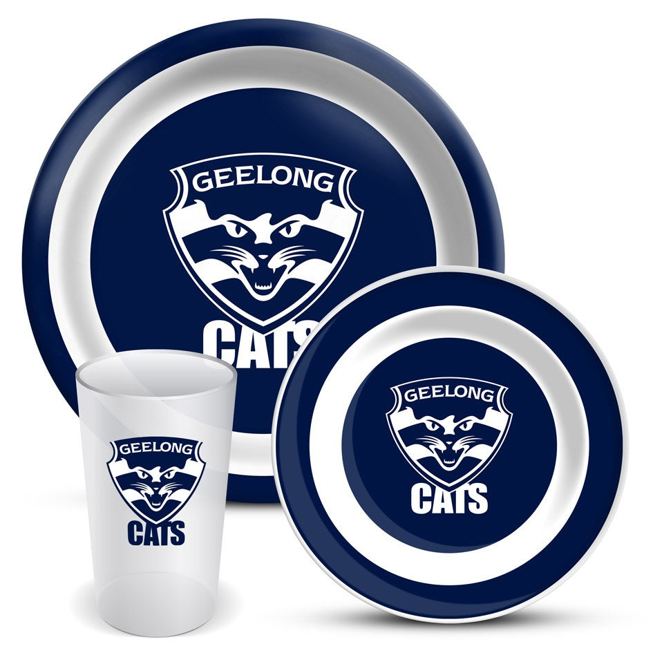 AFL 3 PIECE MELAMINE DINNER SET - GEELONG CATS