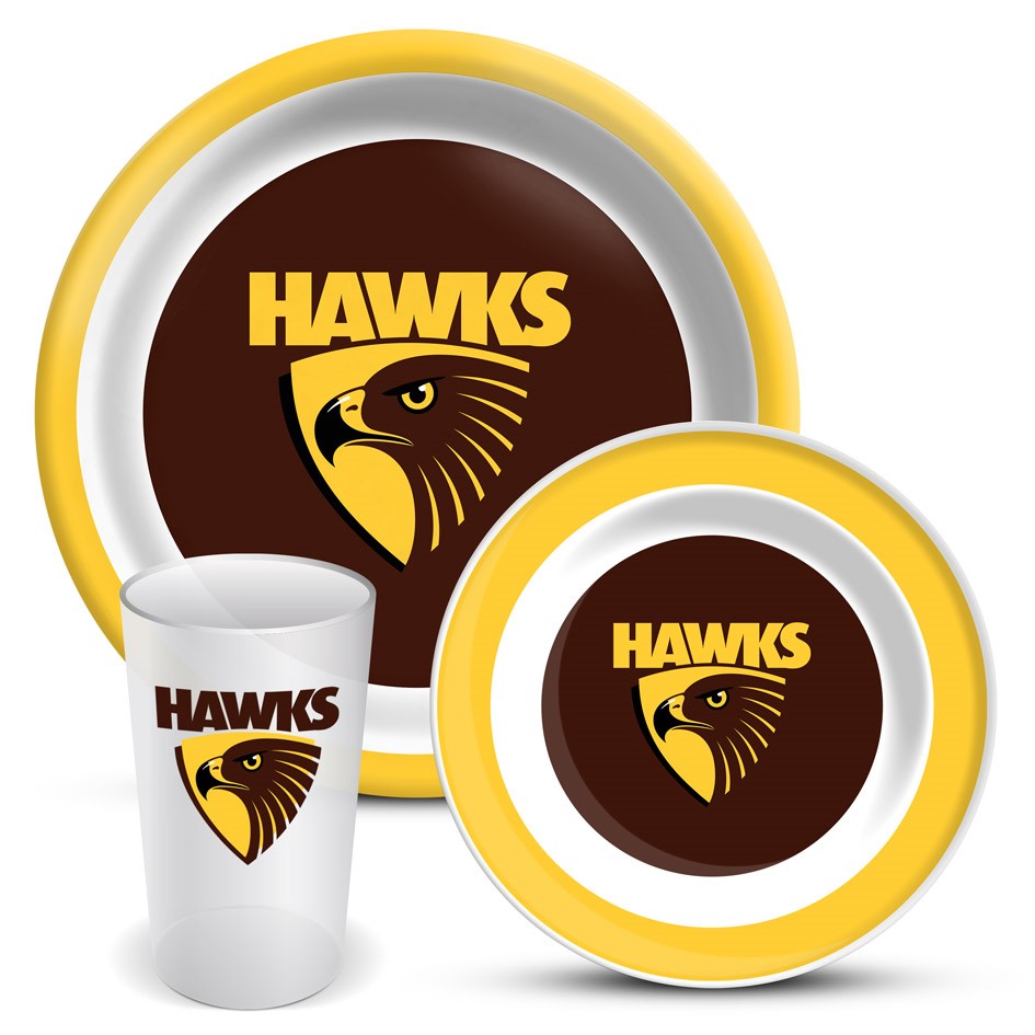 AFL 3 PIECE MELAMINE DINNER SET - HAWTHORN HAWKS