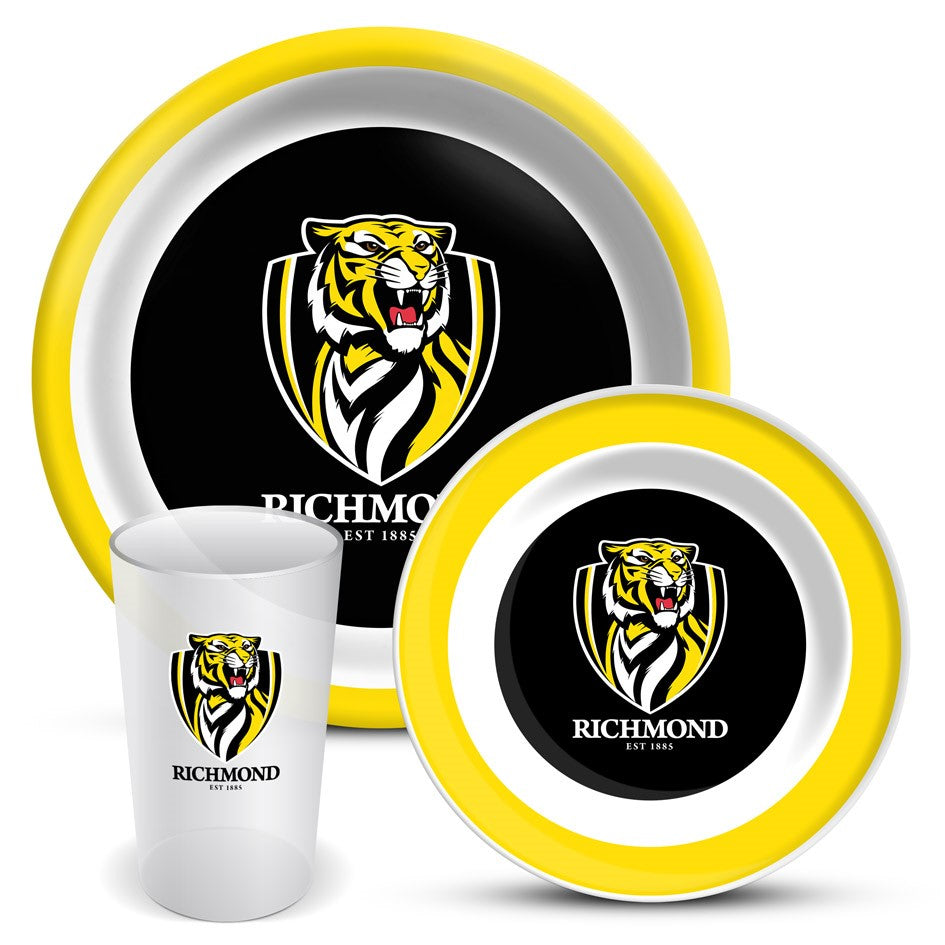AFL 3 PIECE MELAMINE DINNER SET - RICHMOND TIGERS