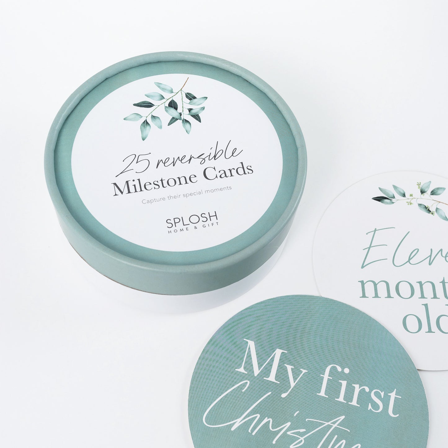 SPLOSH BABY REVERSIBLE MILESTONE CARDS - EUCALYPTUS