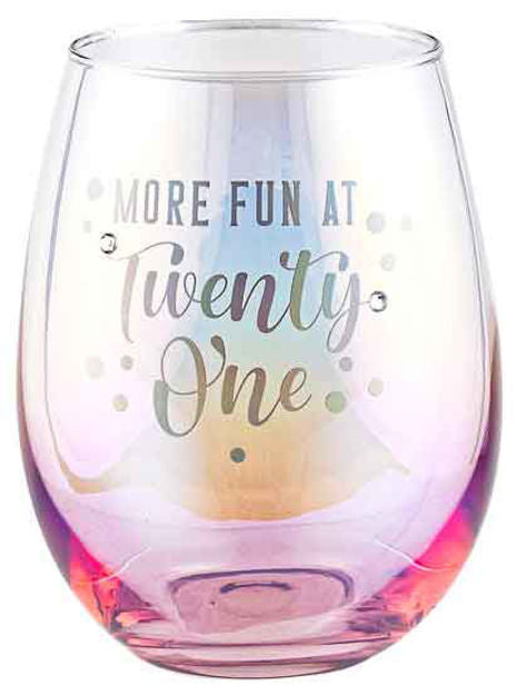 21ST BIRTHDAY HOLOGRAPHIC STEMLESS GLASS 560ML