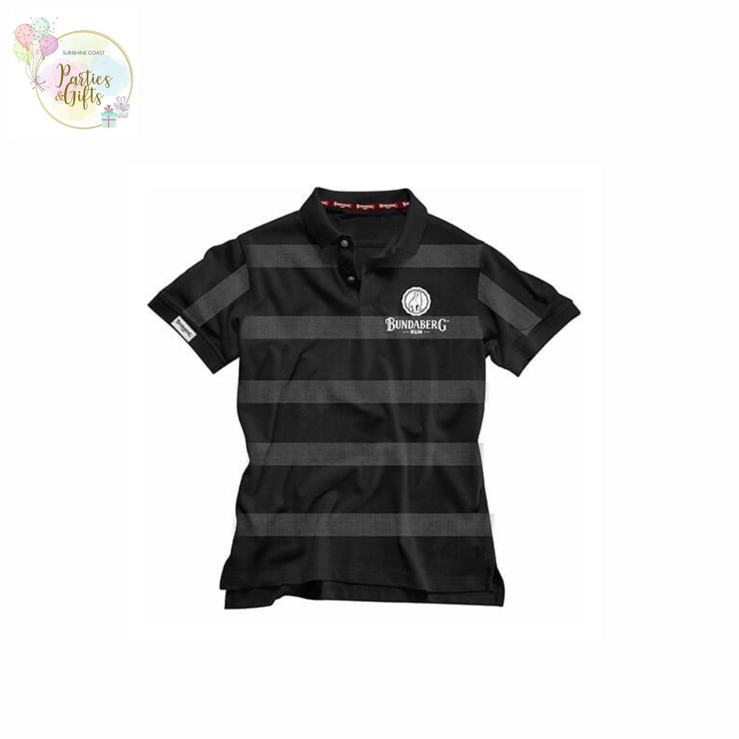 BUNDABERG RUM BUNDY BEAR BLACK AND GREY POLO SHIRT