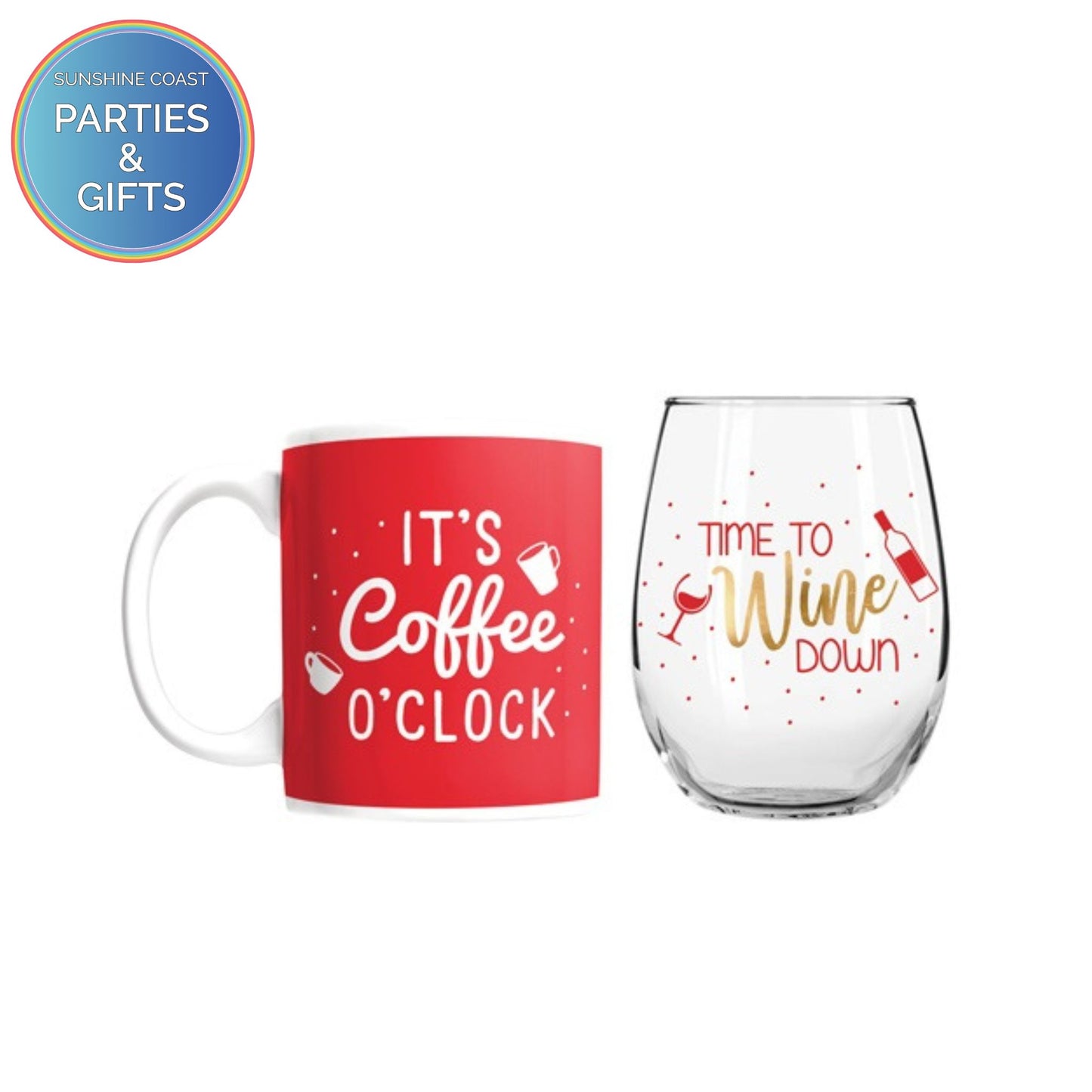CHRISTMAS NIGHT AND DAY GLASS & MUG SET
