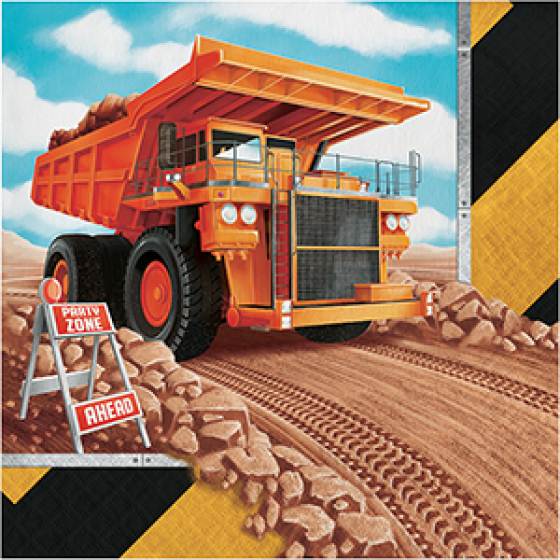 BIG DIG CONSTRUCTION LUNCH NAPKINS - 16 PACK