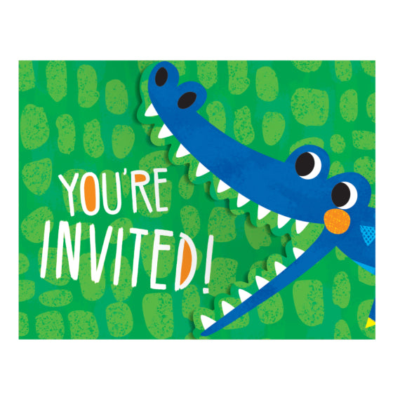 ALLIGATOR PARTY INVITATION SET - PACK OF 8