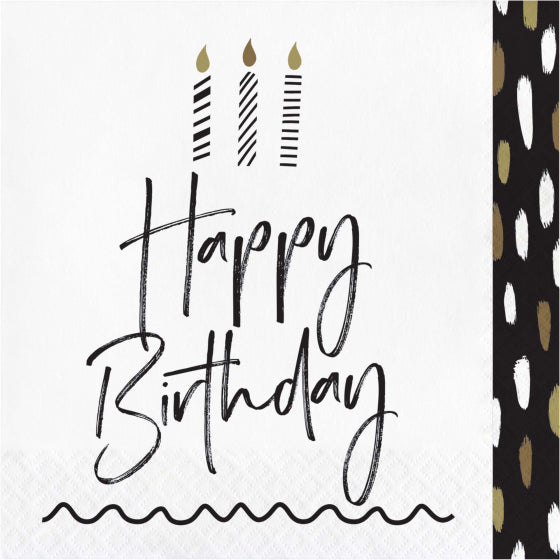 GOLDEN WISHES LUNCH NAPKINS - PACK OF 16