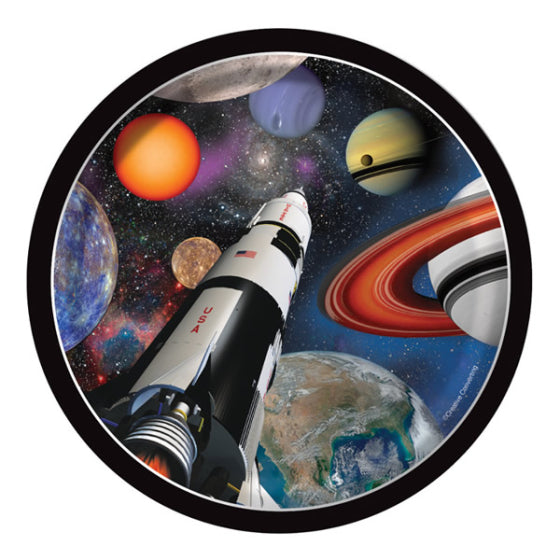 SPACE BLAST ROUND PAPER PLATES 17.4CM - PACK OF 8