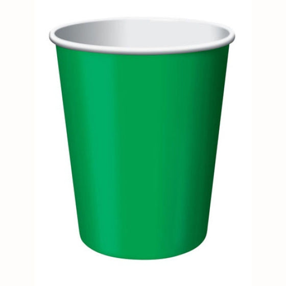 EMERALD GREEN 266ML PAPER CUPS - PACK OF 24