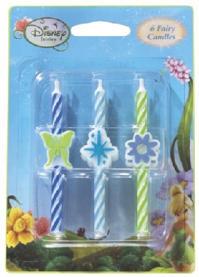DISNEY FAIRIES TINKERBELL CANDLES - PACK OF 6
