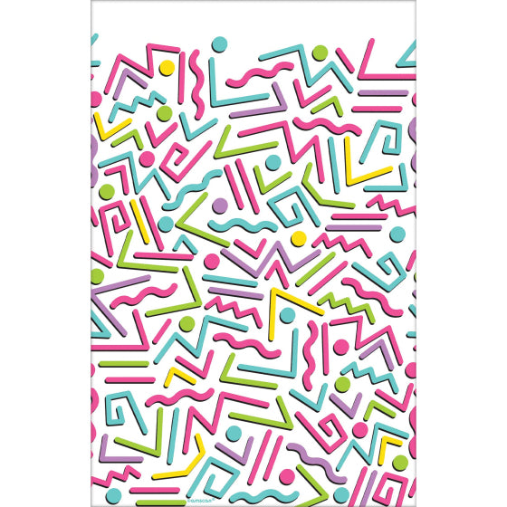 AWESOME PARTY 80’S PLASTIC TABLECOVER 137CM X 259CM