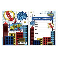SUPER HERO INVITATION PAD - PACK OF 20