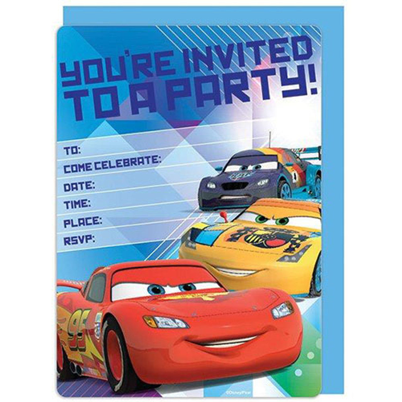 DISNEY CARS INVITATION SET - PACK OF 16