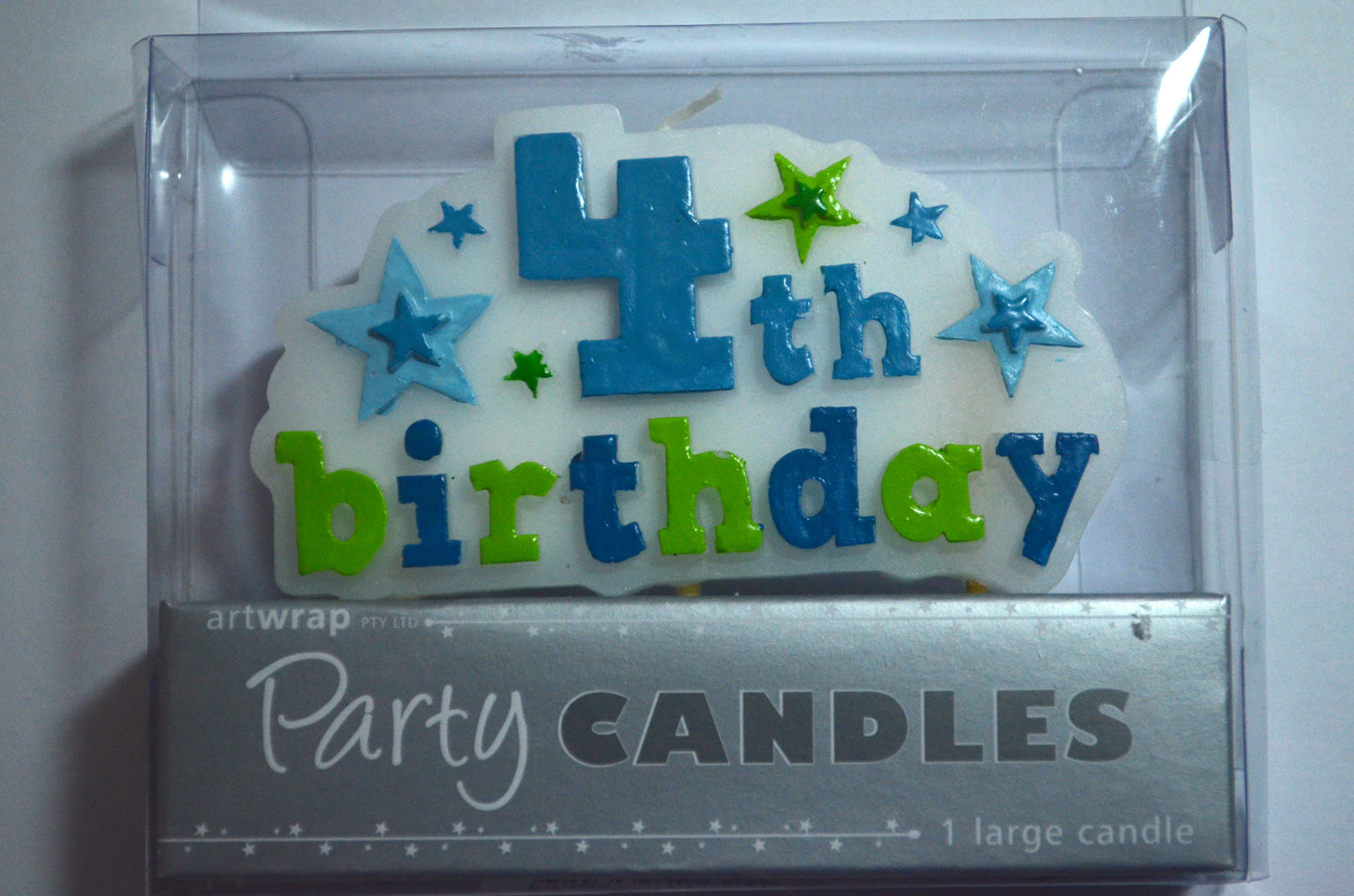 4TH BIRTHDAY CANDLE - BLUE