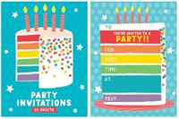 RAINBOW CAKE INVITATION PAD - PACK OF 20