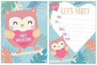 OWL INVITATION PAD - PACK OF 20