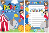 CIRCUS ANIMAL INVITATION PAD - PACK OF 20