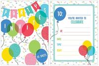 BALLOONS INVITATION PAD - PACK OF 20