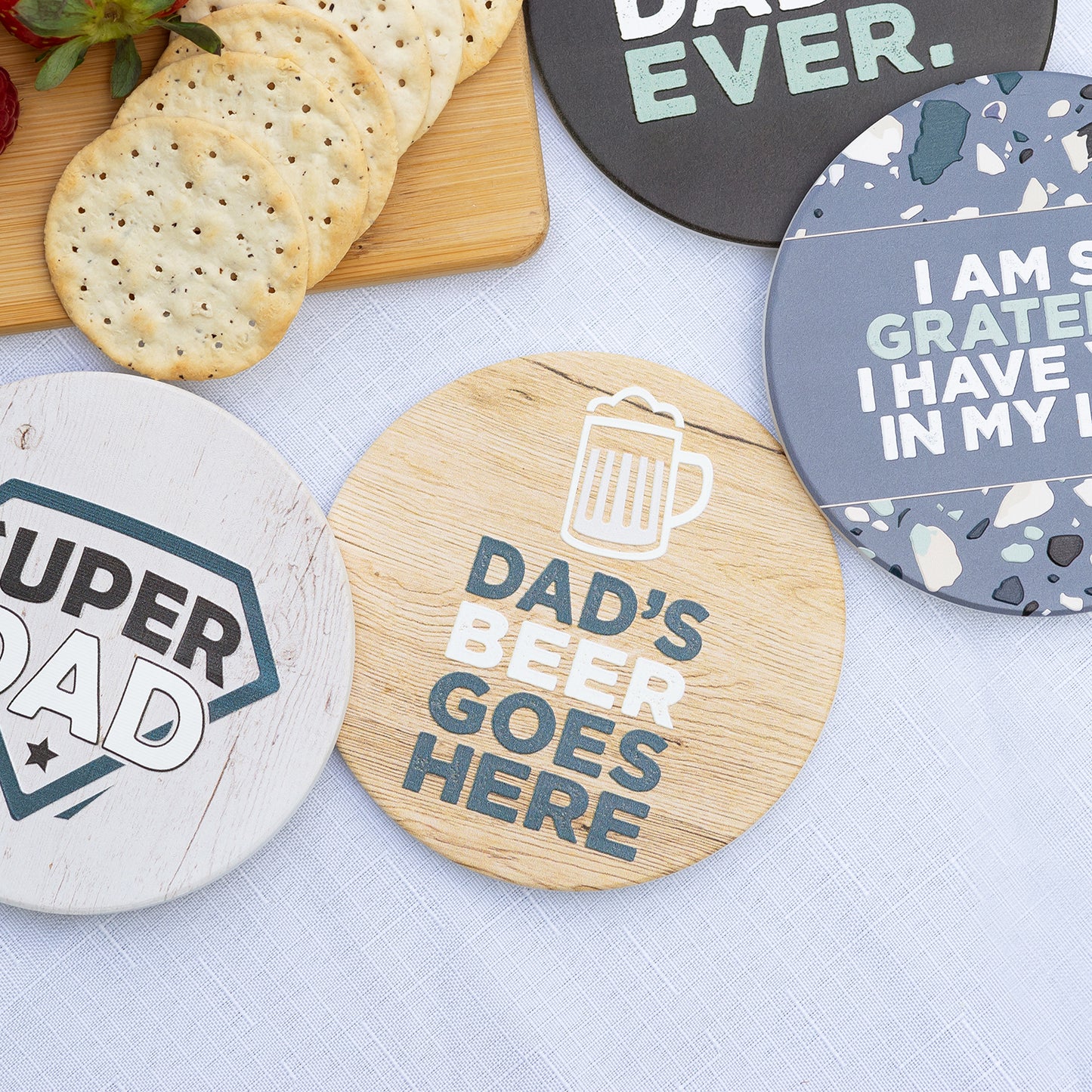 SPLOSH CERAMIC COASTER - DAD'S BEER GOES HERE