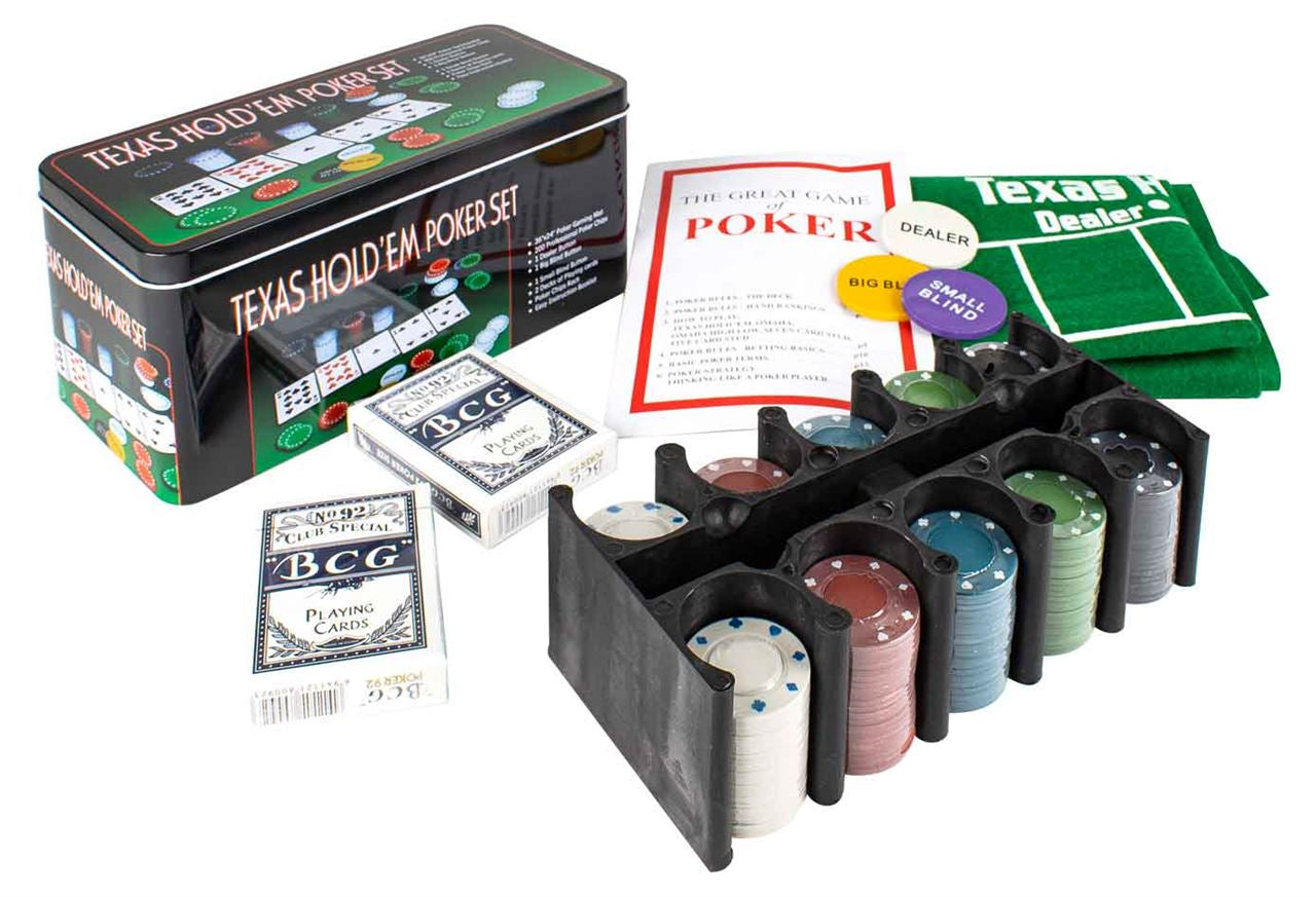 TEXAS HOLD EM POKER SET - 200 CHIPS