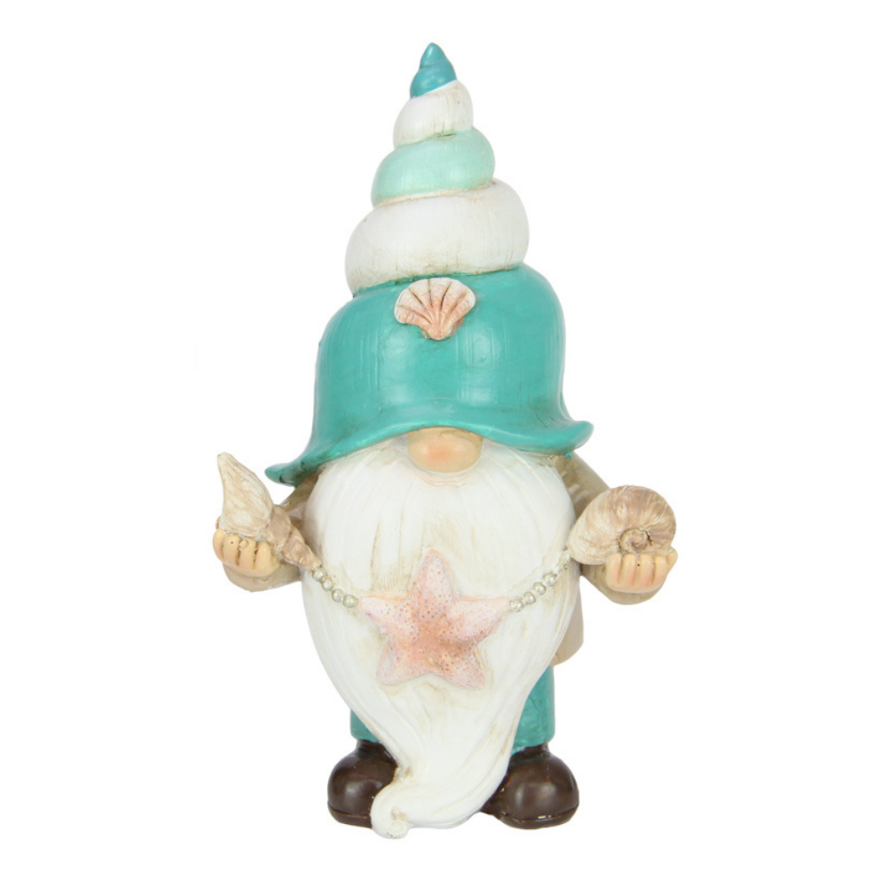 BEACH GNOME WITH SHELLS - 13CM