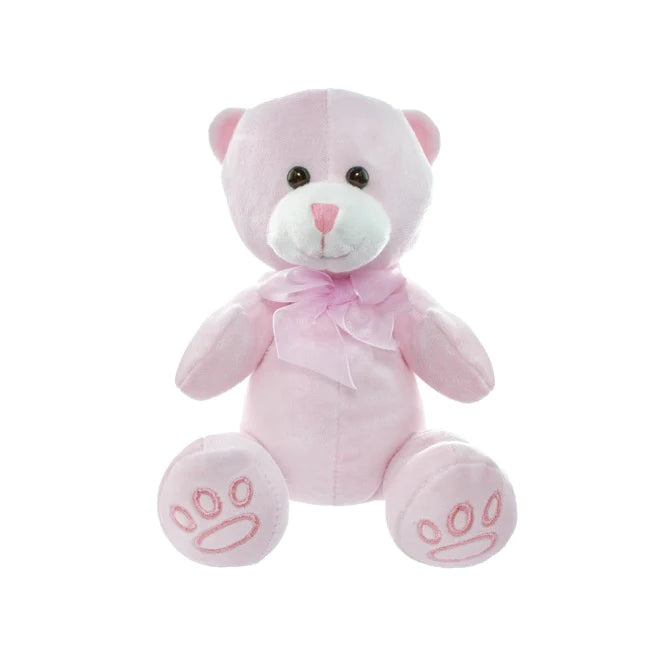 BABY PAW PRINT PINK PLUSH TEDDY - 15CM