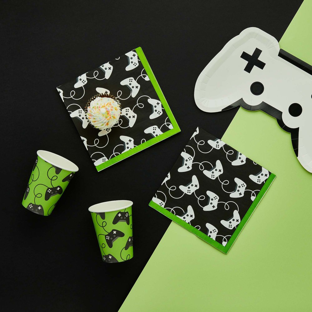 HOOTYBALLOO GAME ON! CONTROLLER LUNCH NAPKINS - PACK OF 16