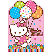 HELLO KITTY INVITATION SET - PACK OF 8