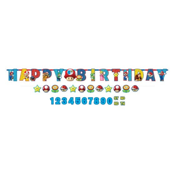 SUPER MARIO BROS JUMBO ADD-AN-AGE LETTER BANNER