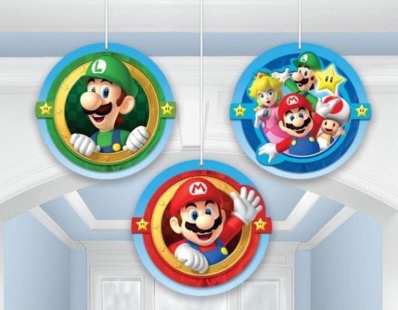 SUPER MARIO BROTHERS HANGING HONEYCOMB DECORATIONS