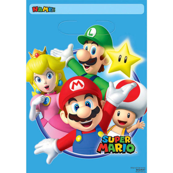 SUPER MARIO BROS LOOT BAGS - PACK OF 8