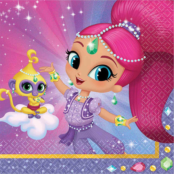 SHIMMER AND SHINE BEVERAGE NAPKINS - PACK OF 16