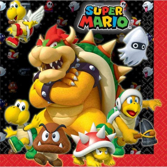SUPER MARIO BROS LUNCH NAPKIN - PACK OF 16