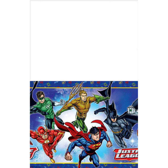 JUSTICE LEAGUE PLASTIC TABLECOVER 137CM x 243CM
