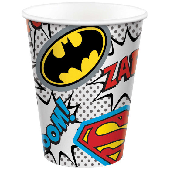 JUSTICE LEAGUE HEROES UNITE 266ML PAPER CUPS - PACK OF 8