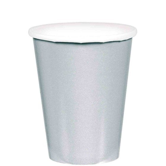 SILVER PAPER 266ML CUPS - PACK OF 20