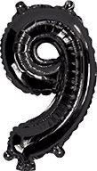 ARTWRAP BLACK FOIL BALLOON - NUMBER 9