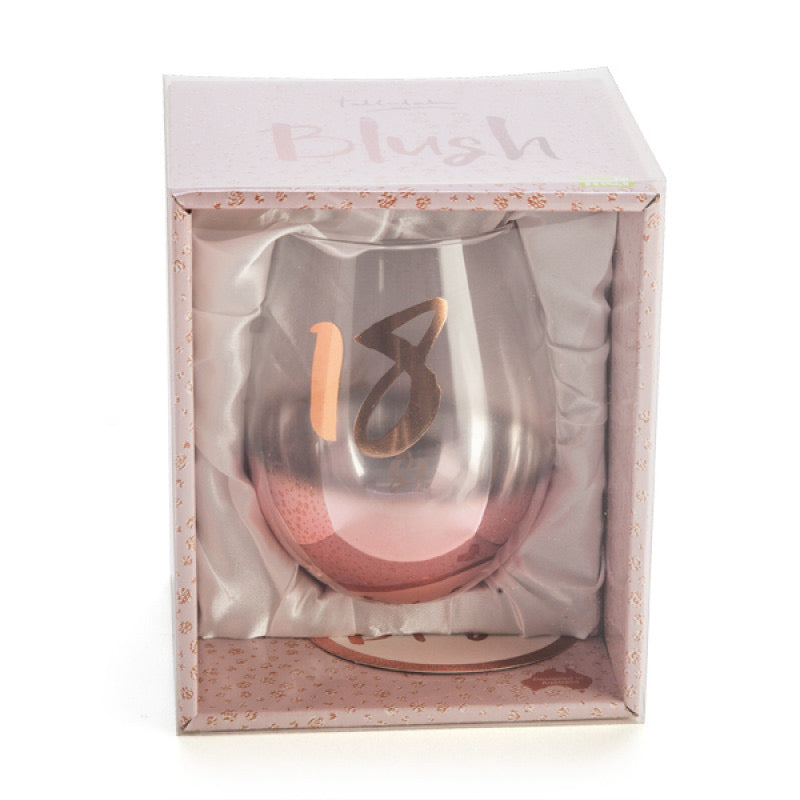 18TH BIRTHDAY TALLULAH BLUSH STEMLESS GLASS