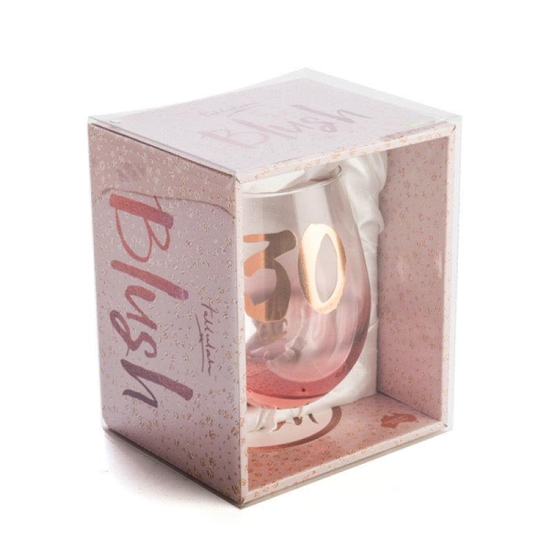 30TH BIRTHDAY TALLULAH BLUSH STEMLESS GLASS