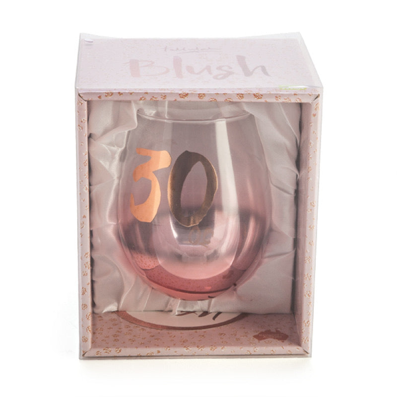 30TH BIRTHDAY TALLULAH BLUSH STEMLESS GLASS