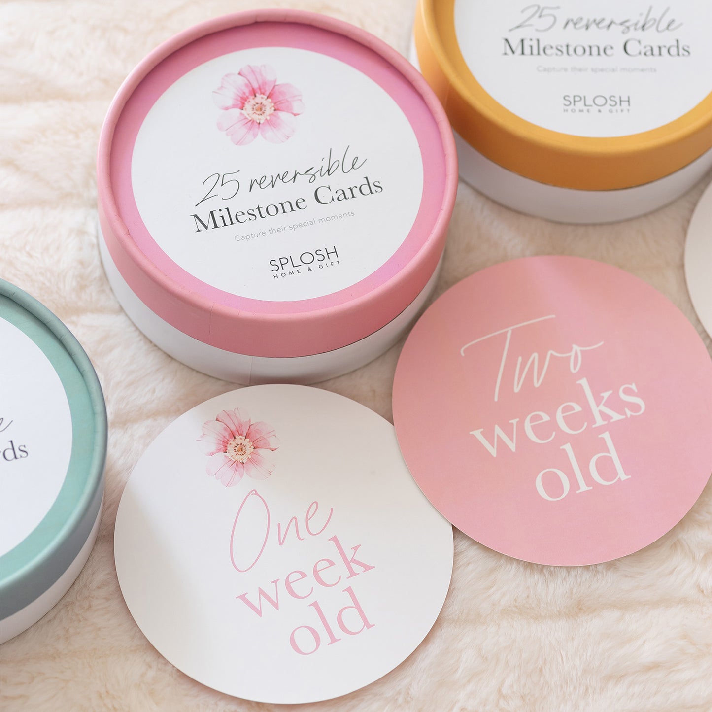 SPLOSH BABY REVERSIBLE MILESTONE CARDS - FLORAL