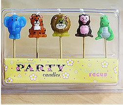 JUNGLE ANIMALS BIRTHDAY CANDLE SET - 5 PACK