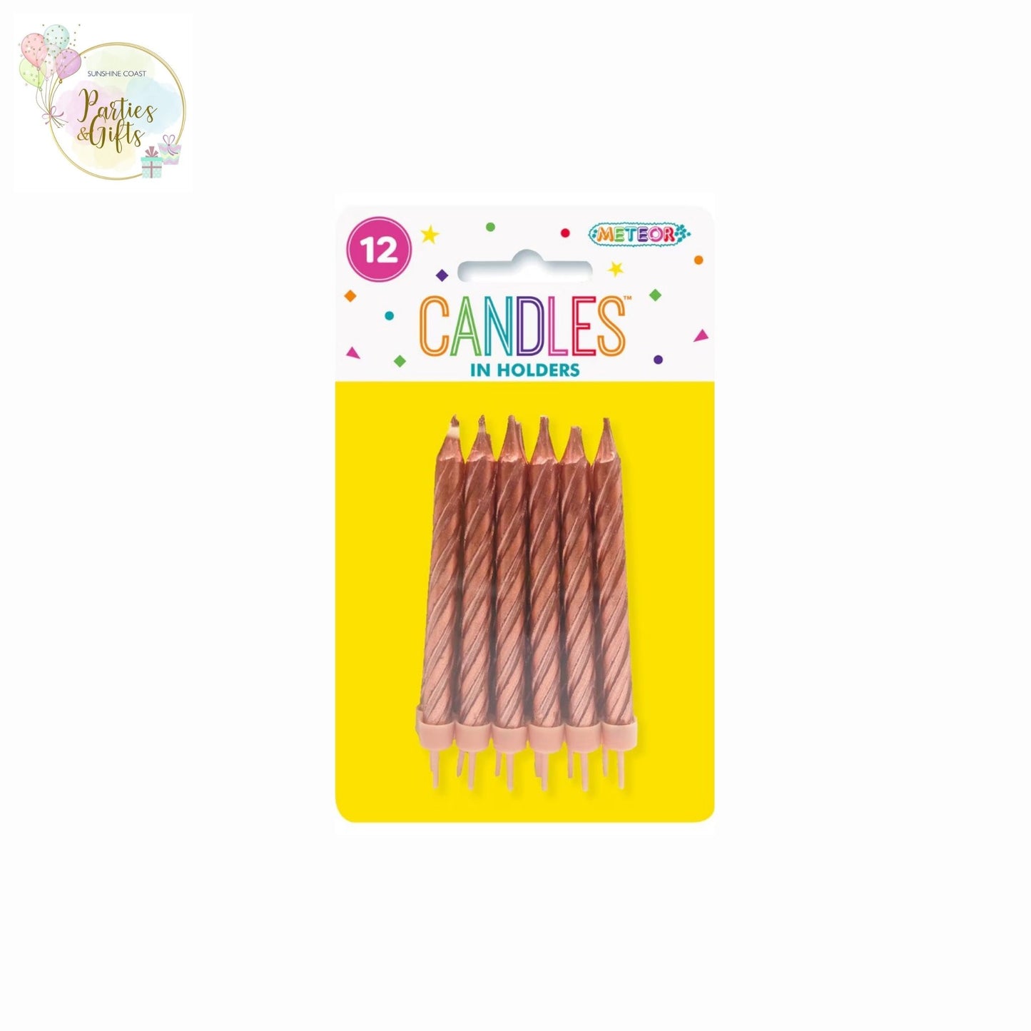 ROSE GOLD METALLIC CANDLES IN HOLDERS - PACK OF 12