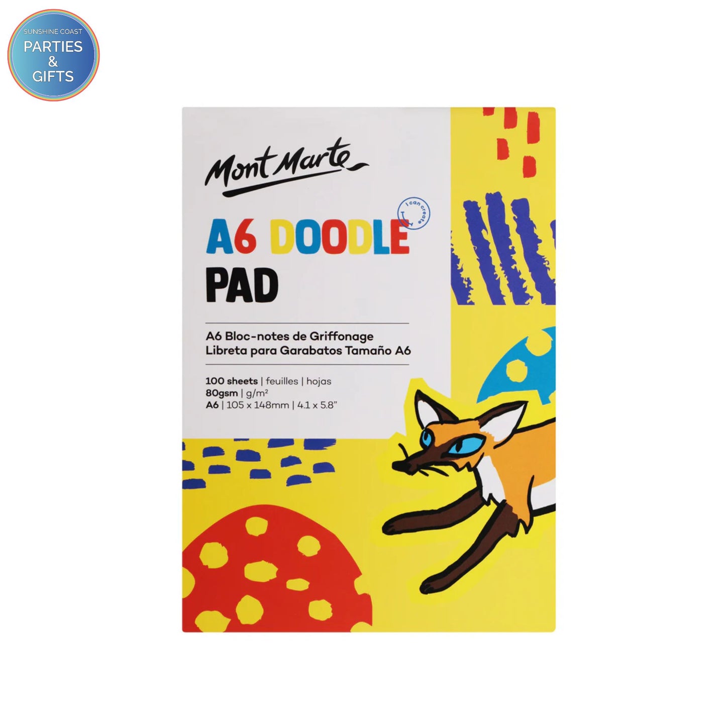 MONT MARTE DOODLE PAD A6 - 100 SHEETS - FOX