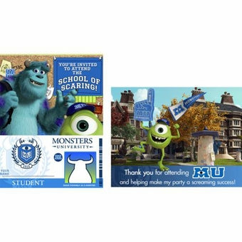 MONSTERS UNIVERSITY INVITATION SET - PACK OF 8