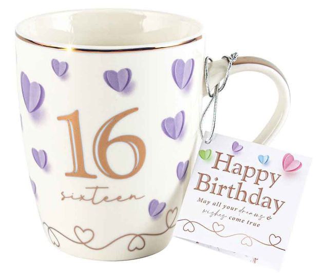 16TH BIRTHDAY "SIXTEEN" SWEET HEART MUG