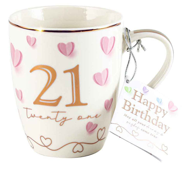 21ST BIRTHDAY "TWENTY ONE" SWEET HEART MUG