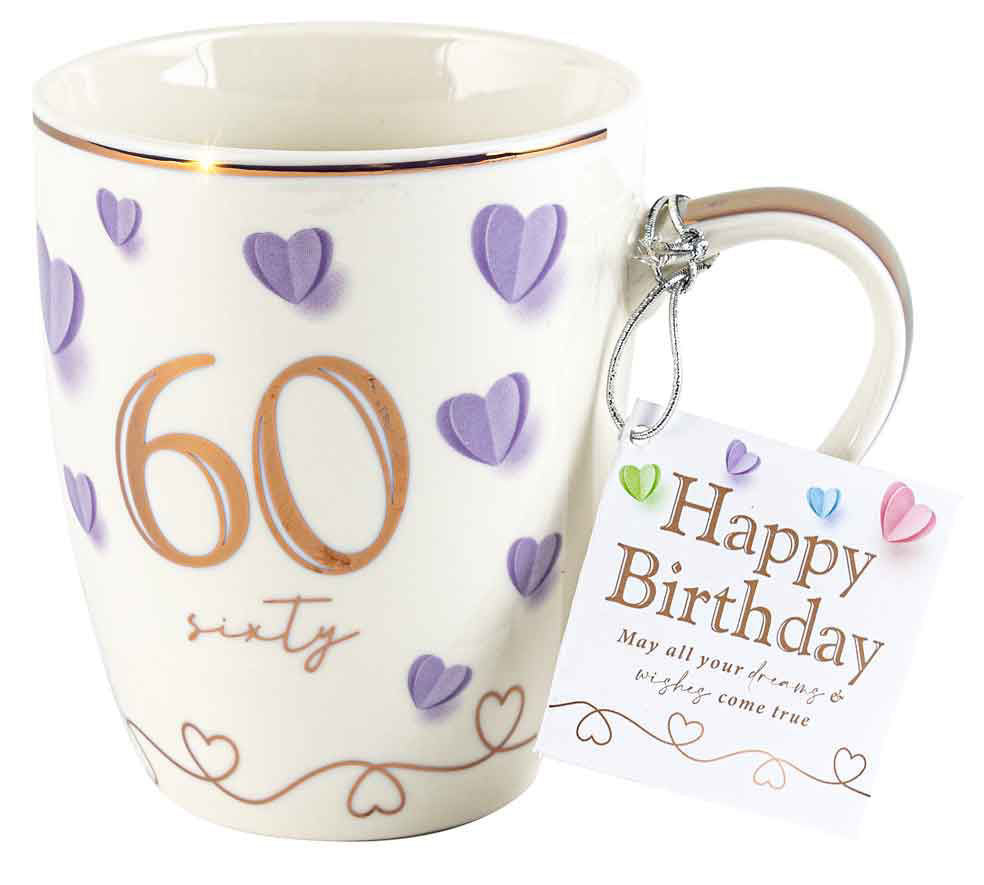 60TH BIRTHDAY "SIXTY" SWEET HEART MUG