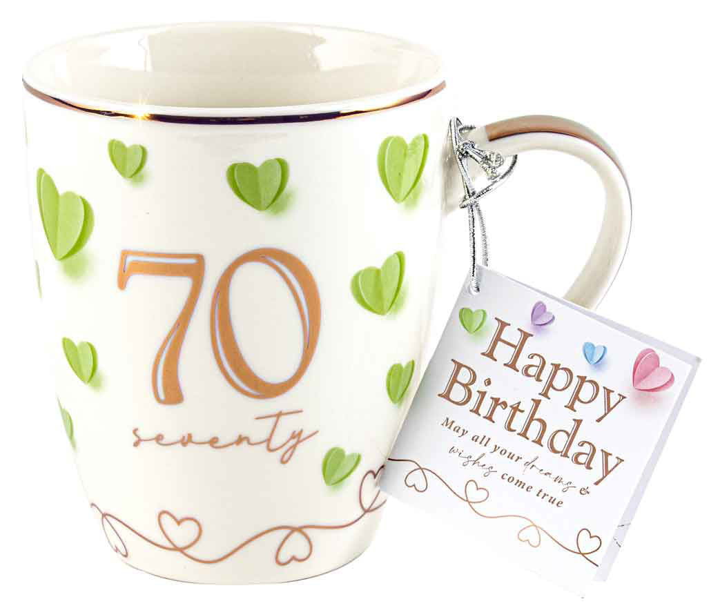 70TH BIRTHDAY "SEVENTY" SWEET HEART MUG
